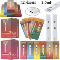12 Flavors Torch Disposable E Cigarettes 2.0ml Disposable Vape Pens Empty Device Pods 280mAh Rechargeable Vaporizer Cartridges