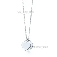 Pendant Necklaces New 925 sterling silver peach heart Classic tricolor love necklace dripping short enamel pendant clavicle chain With Box
