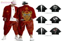 20 стилей костюм плюс размер 4xl 5xl 6xl китайский японский самурай хараджуку кимоно кардиган женщины мужчина мужски для косплей Юката Топы брюки набор x075232202