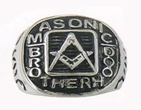 Fanssteel Męskie stali nierdzewne lub biżuteria Wemens Masonary Master Mason Bracthood Square and władca Pierścień Masonowy 11W158301629