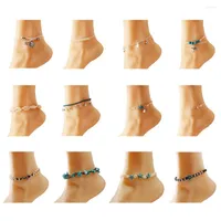 Anklets European And American Elegant Beauty Anklet 16-piece Set A Variety Of Combinations Shell Rice Beads Yoga Beach Bare AnkletH30