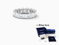 Bijoux de mode Swa New Vittore Wide Ring exquis Exquis Decoration rectangulaire M￩dies Engagement Romantic Gift1276749
