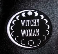 Mulher bruxa mais legal Bordado Lady Patch Iron on Patch Rock Punk Label Society Moon039s Mudar Chap￩us Camas de Camises emblemas Whole2552940