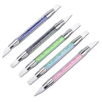 5pcs de dupla cabeça Super mole Silicone Nails Dotting Tool Acrylic Pincel Rhinestone Pen para Manicure Design NAB014189W