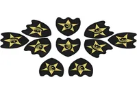 10st Black Embroidery Badge Golden Patches For Clothing Iron Patch för kläder Applique Sy Tillbehör Klistermärken på tyg Iron3600335