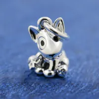 925 Sterling Silver Bull Terrier Welpe Hunde Dangle Charme Bead Passende Europäische Pandora -Juwelier -Charmarmbänder für europäische Pandora -Stile