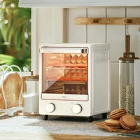 Electric Ovens J0458 Household Oven Small Mini Retro Vertical Multifunctional 12L Baking 3 Layer Fast Heating Kitchen Appliance