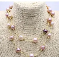 Chains 80cm Long 13-15mm Edison Mix Colour Baroque Natural Freshwater Pearl Necklace Fashion Jewelry