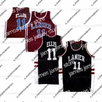 Basketbal jerseys Nieuwe aangepaste retro Monta Ellis #11 Lanier High School Basketball Jersey Heren genaaid Red Black ELKE NAAM NUMMER 2XS-6XL TOP Kwaliteit Jerseys