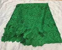 5yardspc Fashion Green French Guipure Lace Fabric Borduurwerk Afrikaans water oplosbaar materiaal voor kleding QW317254564