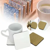 DHL UPS Mats Pads Sublimation Flught Coasters DIY مخصصة شكل جولة طبيعية كوستر شاي القهوة العزل