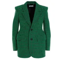 Chaqueta de lana pata gallo para mujer traje un solo pecho a la cintura elegante oficina women039s passar blazers9865222