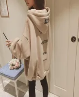 Vinter Nya koreanska hiphop löst överdimensionerade hoodies kvinnor avslappnad huva tröja bubbla hylsor blixtlås päls toppar kpop streetwear8686578