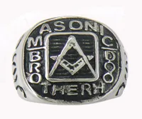 Fanssteel Męskie stali nierdzewne lub biżuteria Wemens Masonary Master Mason Bracthood Square and władca Pierścień Masonowy 11W153011518