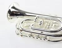 Professional Mini Bach TR6500 BB Trumpetta tascabile Strumento musicale placcato di alta qualit￠ con accessori casi 264U2671211