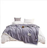毛布ミルクフリースソファブランケットおすしい厚い固体平野の寝具シートサーマルソフトキルトカバーナップブランケットギフトbc217