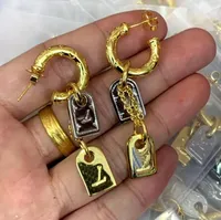 New designed women Silver Thick chain Stud Earring V Letter full diamonds Brass 18K Gold plating ladies pendants Earrings hoops Designer Jewelry ET10886