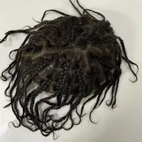 Malaysiska jungfruliga mänskliga hårbyte 8x10 flätor spetsenheter full spetsstopp för svarta män