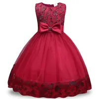Girl Dress Satin Mesh Lace Bow Girl Платье юбка с твердым цветом без рукавов Акриловое детское платье корейское версия288V