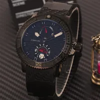 Luxury Black PVD Stainless Luminous Transparent Back Men Automatic Mechanical Wristwatches Black Rubber Mens Dress Watches 209S