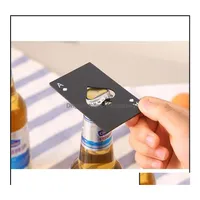 Openers Kitchen Tools Dining Bar Home Garden Stylish Black Sier Beer Bottle Opener Poker Playing Card Ace Of Spades Tool Drop Deliver Dh24R