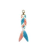 Keychains Lanyards tejido tejido a mano Colorf Mermaid Tassel Caqueta de llave Decoración de la libra de llaves Suministros de regalos 4 Color OTPE0