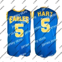 قمصان كرة السلة قمصان كرة السلة تخصيص #5 Kevin Hart High School College College Jersey All Mens Blue أي اسم وعدد حجم 2XS-4XL