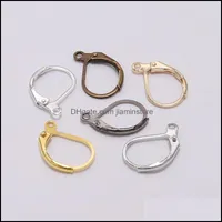Clasps Hooks 20pcs/Lot 15x10mm Gold French Lever Confring Entring Wire Base Hoops Mornings for DIY Jewelry Making Supplies 1240 Q2 OTFBI