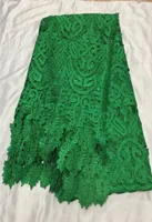 5yardspc Fashion Green French Guipure Lace Fabric Borduurwerk Afrikaans water oplosbaar materiaal voor kleding QW313314257