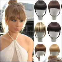 Bangs Synthetic False Fringe Clip In Hair Black Brown Blonde For Adt Women Accessories Drop Delivery Products Extensions Dh8Hr