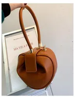 Evening Bags 2021 Designer PU Leather Bag Female Niche Design Handbag Fashion Retro Wonton Dumpling Satchel9904899