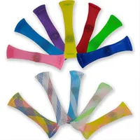 Nieuwe nieuwigheidsgames Multi-kleuren nieuwigheid Items Pull Bag kralen Squeeze Vent Fidget Decompressie geweven net