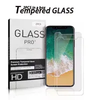 2pack 9H Hardness Screen Protector Film For iPhone 14 Plus Pro Max XR XS 7 8 Plus Samsung Anti-scratch Tempered Glass with retail package