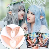 Angel elfo orejas de halloween disfrazada fiesta látex suave apunte 12 cm protésicos falsos orejas de cerdo falso accesorios de cosplay fy2107