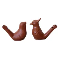 Paarse zandvogel vorm fluitje nieuwigheid items Water ocarina nummer chirps badtime speelgoed cadeau ambacht