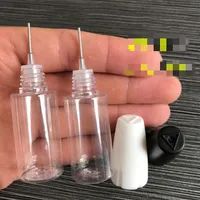 Nowe 10 ml plastikowe butelki z kroplonki z metalowymi końcówkami Pusta butelka igły E-Liquid Pet Plastic pojemnik na sok z pary