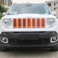 Mesh Grill Inserts Front Grilles Decoration Cover f￶r Jeep Renegade 2016-2018 ABS Network Auto Exterior Accessories302m