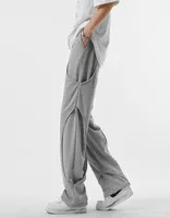 Solid Color Double Layer Joggers Sweatpants for Men and Women Drawstring Oversize Casual Trousers8597423