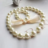 Necklace Earrings Set Kids Romantic Pearl Jewelry For Children Simulated Bead Bracelet Little Girl&#39;s Toy Birthday Party Gifts