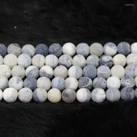 Chains Dream Gray Fire Dragon Veins Necklace Beads Nature Frost DIY Gems Stone 8mm Charms Choice Gifts