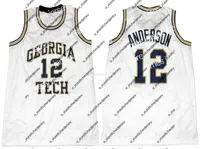 Basketbal jerseys Basketball jerseys #12 Kenny Anderson Georgia Tech College Retro Classic Basketball Jersey Mens genaaid Custom Number en Name Jerseys