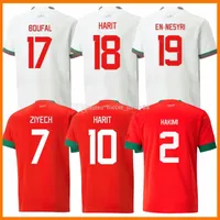 2022 2023 Maglie da calcio Hakimi 22 23 Maillot Marocain Ziyech Shirt calcistici En-geniri uomini Kit Kit Harit Saiss Idrissi Boufal Jersey Maroccan Shirt Jersey