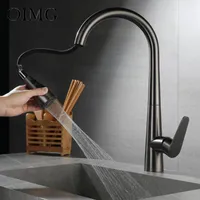 Küchenarmatur Oimg Gun Grey Waschbecken Wasserhahn herausziehen