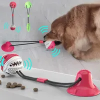 BITE DOG PET TOYS MULTIFUNCTION PET MOLAR RUBBER CHEW BALL CLEINE TEINESEAFE ELASTICIETY SOFT PUPPY SUCTION CUP DOG BITING＃15202A