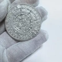 10 PCs Outras artes e of￭cios n￣o magn￩ticos 1 oz Maya Indian Silver Plated Decoration Comemoration Mayan Coin