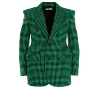 Chaqueta de lana pata gallo para mujer traje un solo pecho a la cintura elegante oficina women039s suits blazers1464505