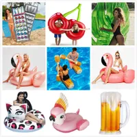 Life Vest Buoy Giant Flower Print Swan Inflatable Float For Adult Pool Party Toys Green Flamingo Ride-On Air Mattress Swimming Ring boia T221214