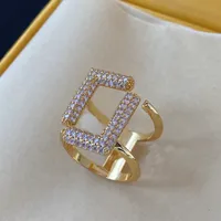 Podwójne litery Pierścienie damskie luksusowe projektanci pierścionka mody mody mody mody mody mody pary marka f par