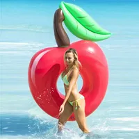 Life Vest Buoy Giant Cherry Apple Swimming Circle Inflatable Pool Float Rubber Ring Adult Swimming Ring Summer Beach Party Toys Water Sport T221214