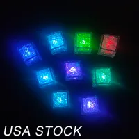 RGB LED وميض Ice Cube Lights Water Submersible Sensor Night Light For Club حفل زفاف برج الشمبانيا عيد الميلاد Crestech168